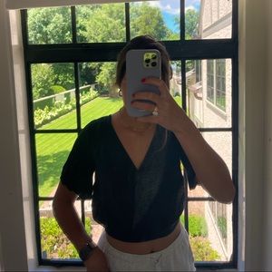 Brandy Melville Black Crop top with Open Tie Back